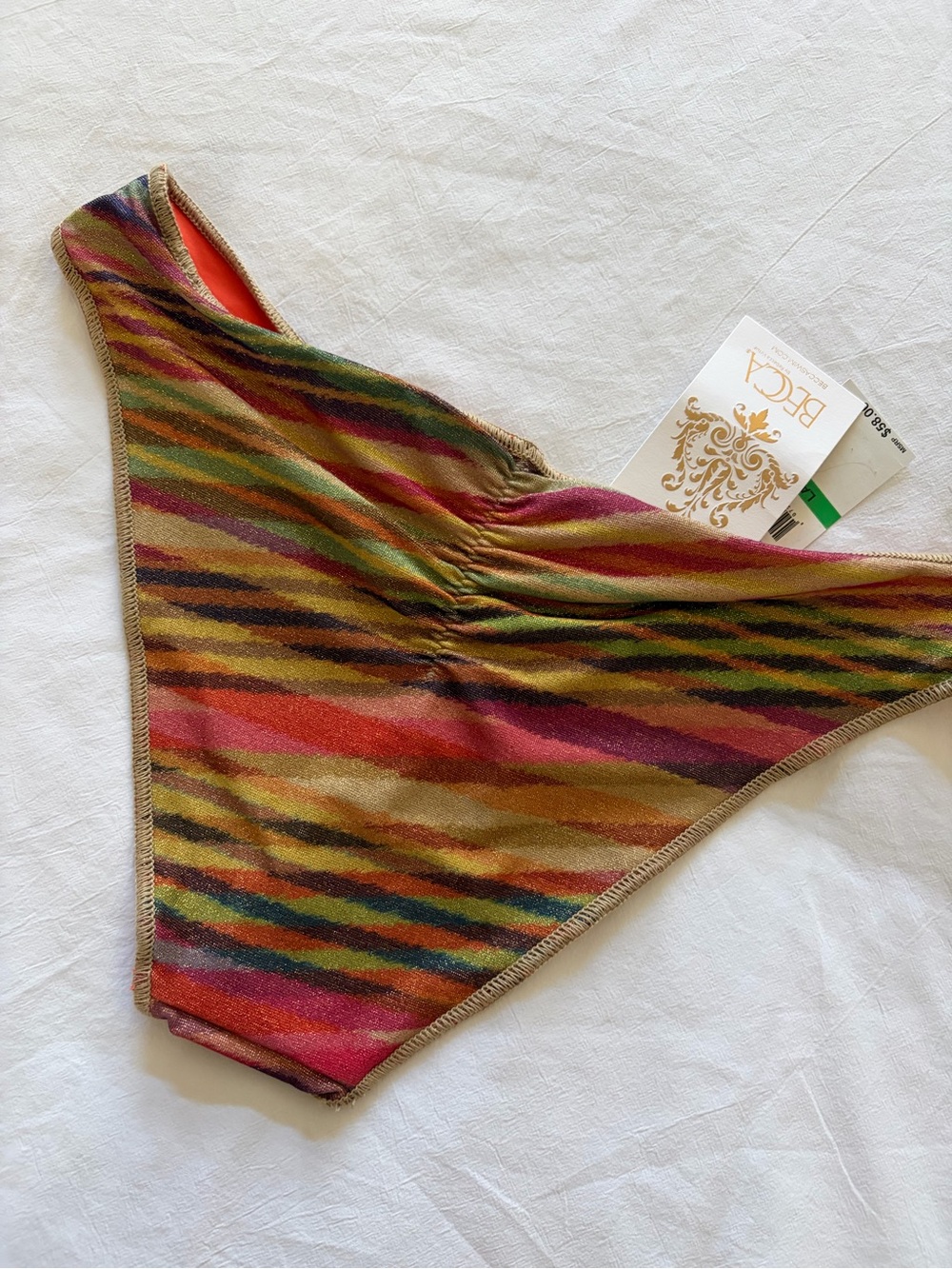 NWT BECCA by REBECCA VIRTUE Adela Ruched Hipster Bikini Bottoms size Large - Picture 4 of 7